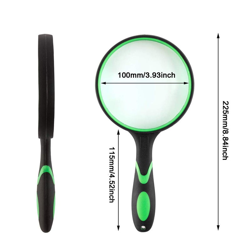 Rongon Magnifying Glass 10X Handheld Reading Magnifiers -100MM Large Magnifying Lens for Seniors Newspaper, Explore Nature Observation - Image 2